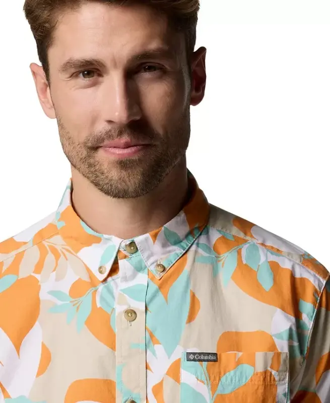 Men's Rapid Rivers Printed Short-Sleeve Shirt - Dark Stone - 4