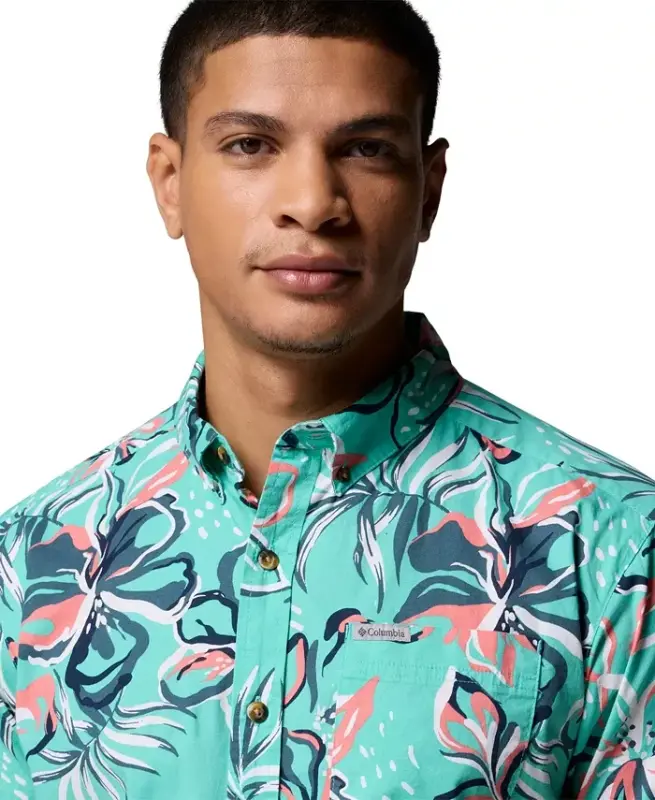 Men's Rapid Rivers Printed Short-Sleeve Shirt - Dolphine Tropic - 4