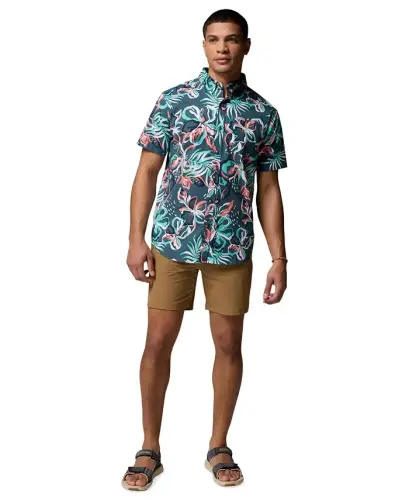 Men's Rapid Rivers Printed Short-Sleeve Shirt - Everblue Tropic - COLUMBIA (1)