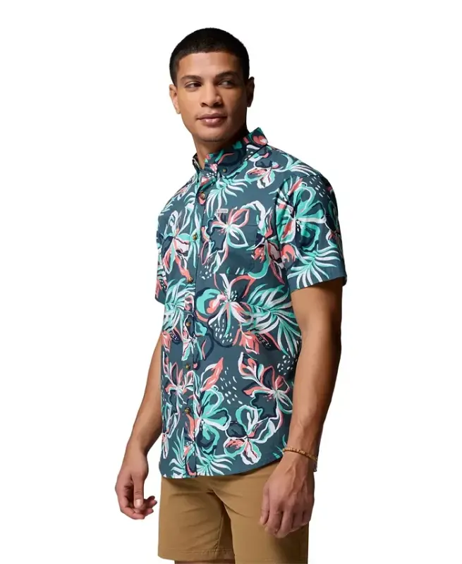 Men's Rapid Rivers Printed Short-Sleeve Shirt - Everblue Tropic - 3