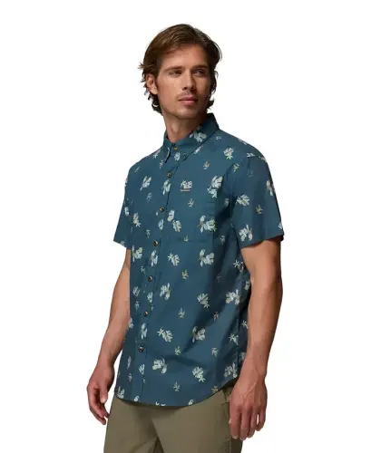 Men's Rapid Rivers Printed Shirt - Everblue/Macaws 