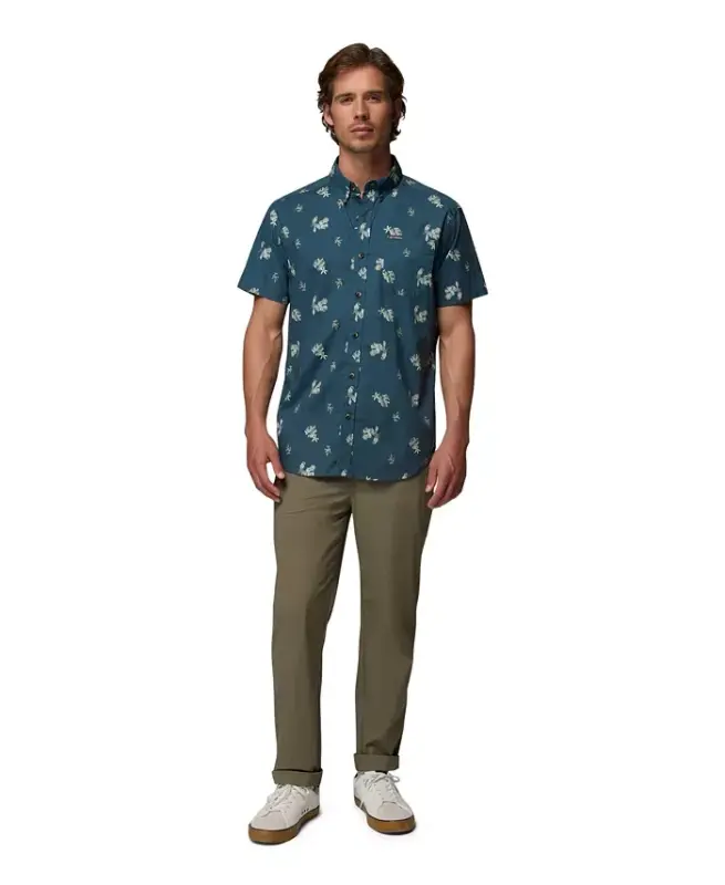 Men's Rapid Rivers Printed Short-Sleeve Shirt - Everblue/Macaws - 2