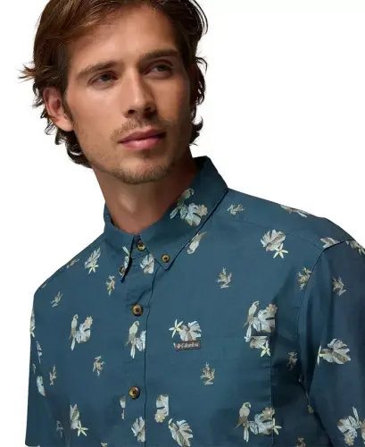 Men's Rapid Rivers Printed Short-Sleeve Shirt - Everblue/Macaws - 4
