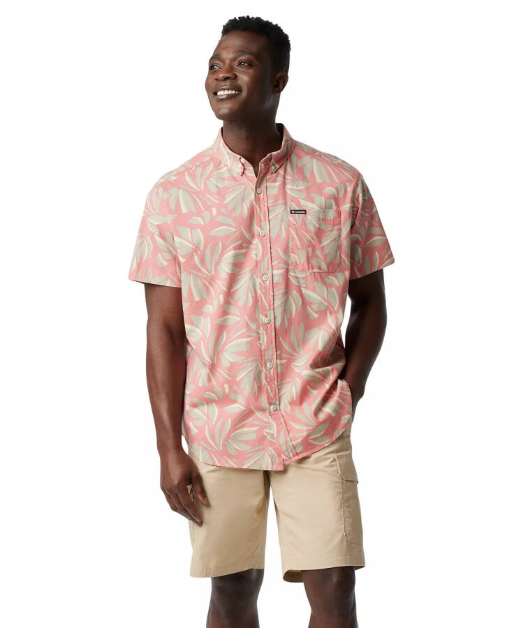 Men's Rapid Rivers Printed Short Sleeve Shirt Pink Agave Areca - 4