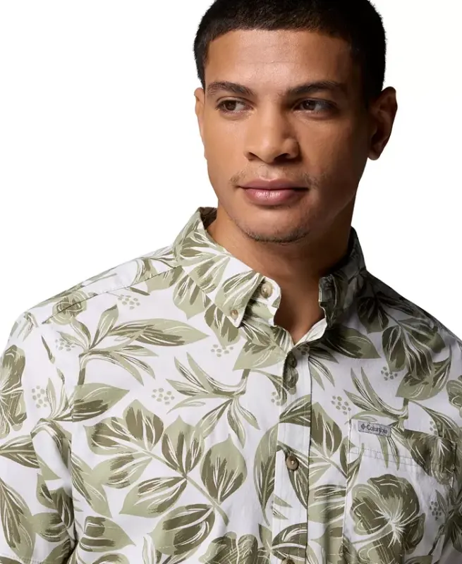 Men's Rapid Rivers Printed Short Sleeve Shirt-White Line - 6