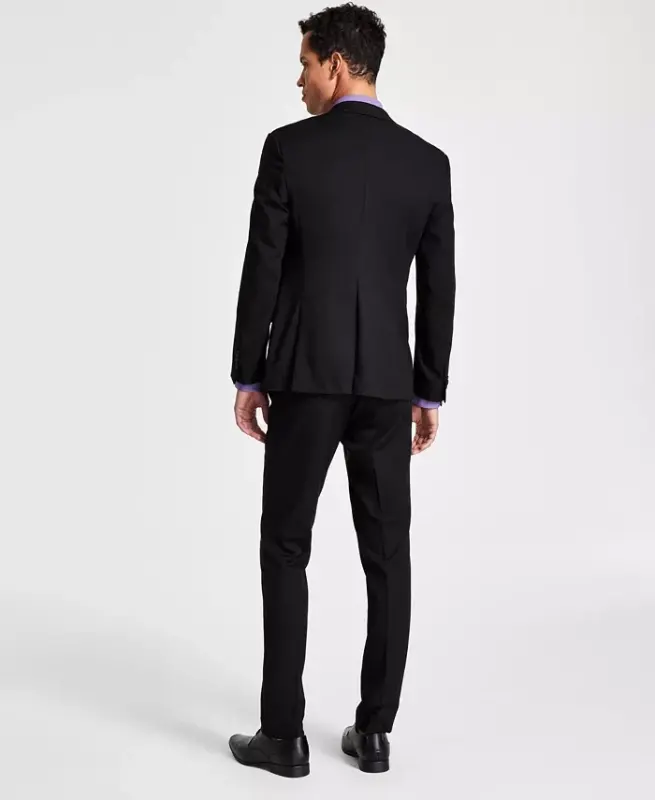 Men's Ready Flex Slim-Fit Kostyumi-Qora - 2