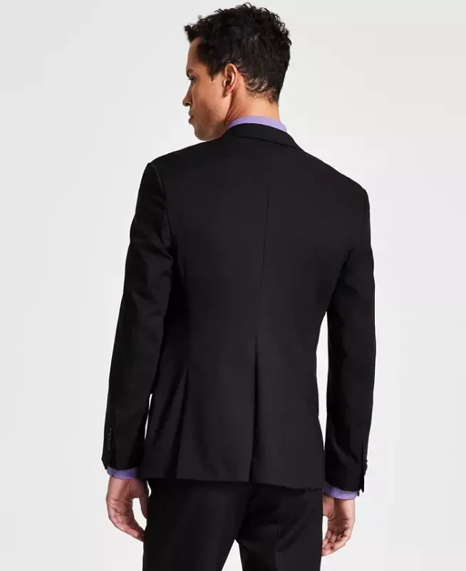 Men's Ready Flex Slim-Fit Kostyumi-Qora - 4