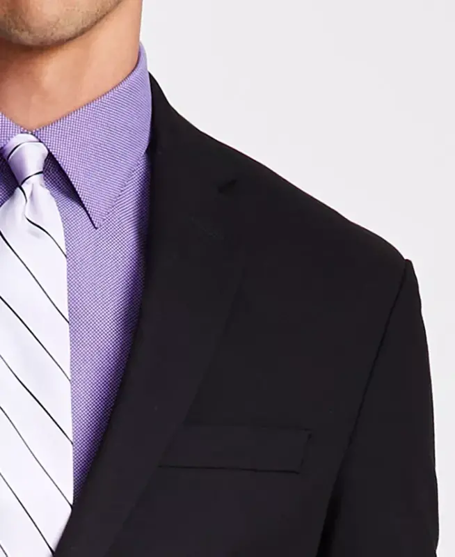 Men's Ready Flex Slim-Fit Kostyumi-Qora - 5