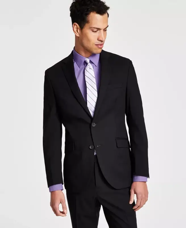Men's Ready Flex Slim-Fit Suit-Black - 6