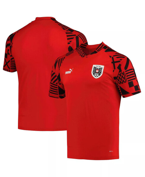 Men's Red Austria National Team Pre-Match Raglan DryCELL V-Neck Top Red - 1