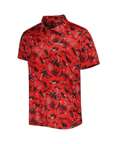 Men's Red Georgia Bulldogs Super Terminal Tackle Omni-Shade Polo Shirt-Red - 3