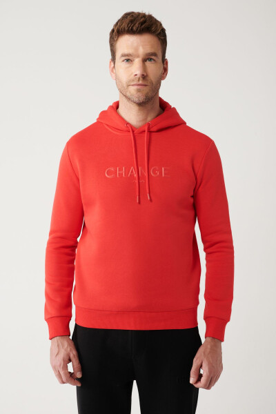 Men's Red Hooded Sweatshirt - 9