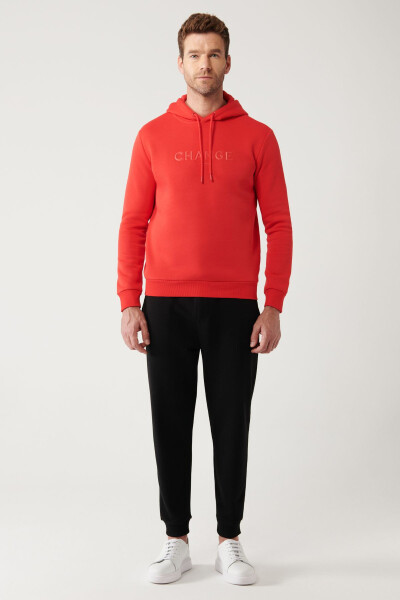 Men's Red Hooded Sweatshirt - 6