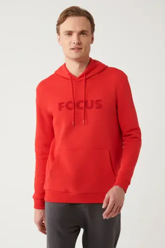 Men's Red Hooded Sweatshirt 