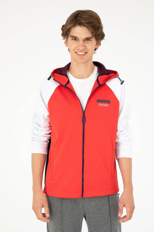 Men's Red Knit Cardigan - 1