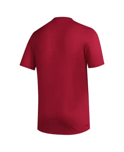 Men's Red Louisville Cardinals Primary Locker Logo Pre-Game AEROREADY T-Shirt-Red - 3