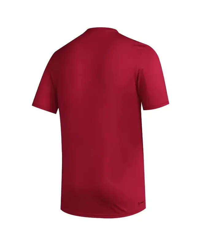 Men's Red Louisville Cardinals Primary Locker Logo Pre-Game AEROREADY T-Shirt-Red - 3