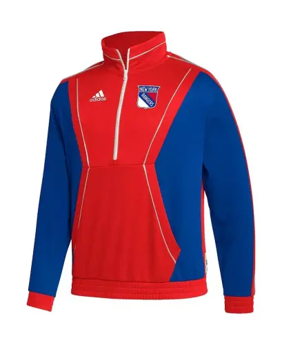 Men's Red New York Rangers Team Classics Half-Zip Jacket-Red - 3