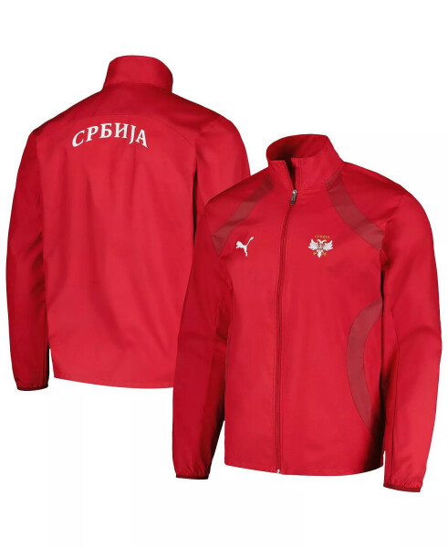 Men's Red Serbia National Team 2024 Pre-Match Full-Zip Hoodie Jacket Red - 1