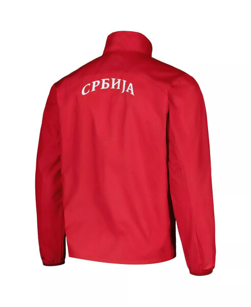 Men's Red Serbia National Team 2024 Pre-Match Full-Zip Hoodie Jacket Red - 3