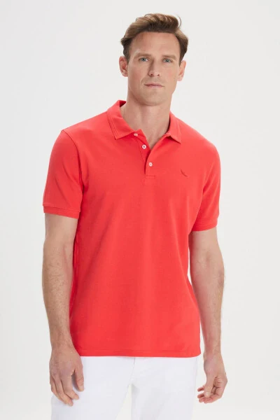 Men's Red Slim Fit Polo Shirt 100% Cotton Short Sleeve T-Shirt - ALTINYILDIZ CLASSICS