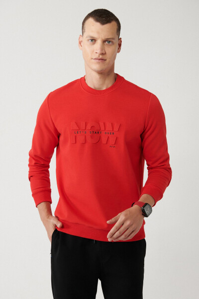 Men's Red Unisex Sweatshirt - 7