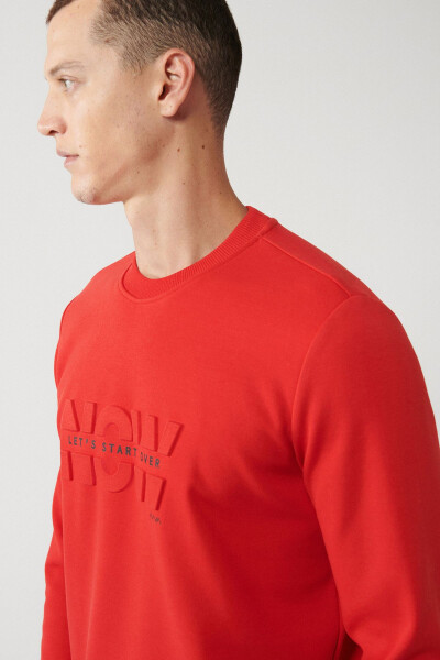 Men's Red Unisex Sweatshirt - 8