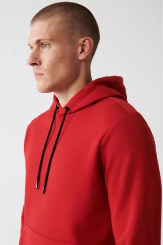 Men's Red Unisex Sweatshirt - AVVA (1)