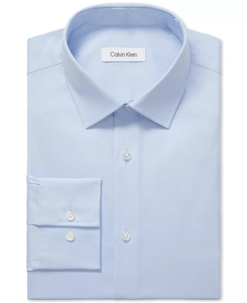 Men's Refined Cotton Stretch Regular Fit Dress Shirt Blue - 3