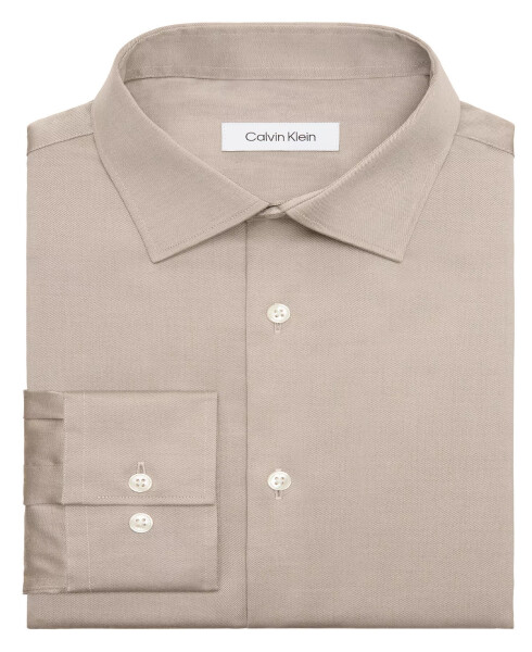 Men's Refined Cotton Stretch, Regular Fit Dress Shirt Khaki - 3