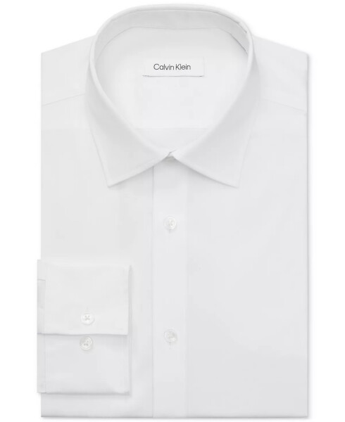 Men's Refined Cotton Stretch Regular Fit Dress Shirt White - 3