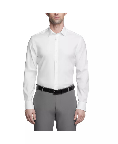 Men's Refined Slim Fit Stretch Dress Shirt White - 1