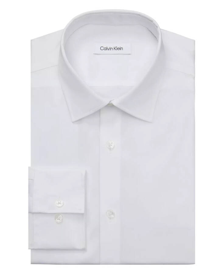 Men's Refined Slim Fit Stretch Dress Shirt White - 3