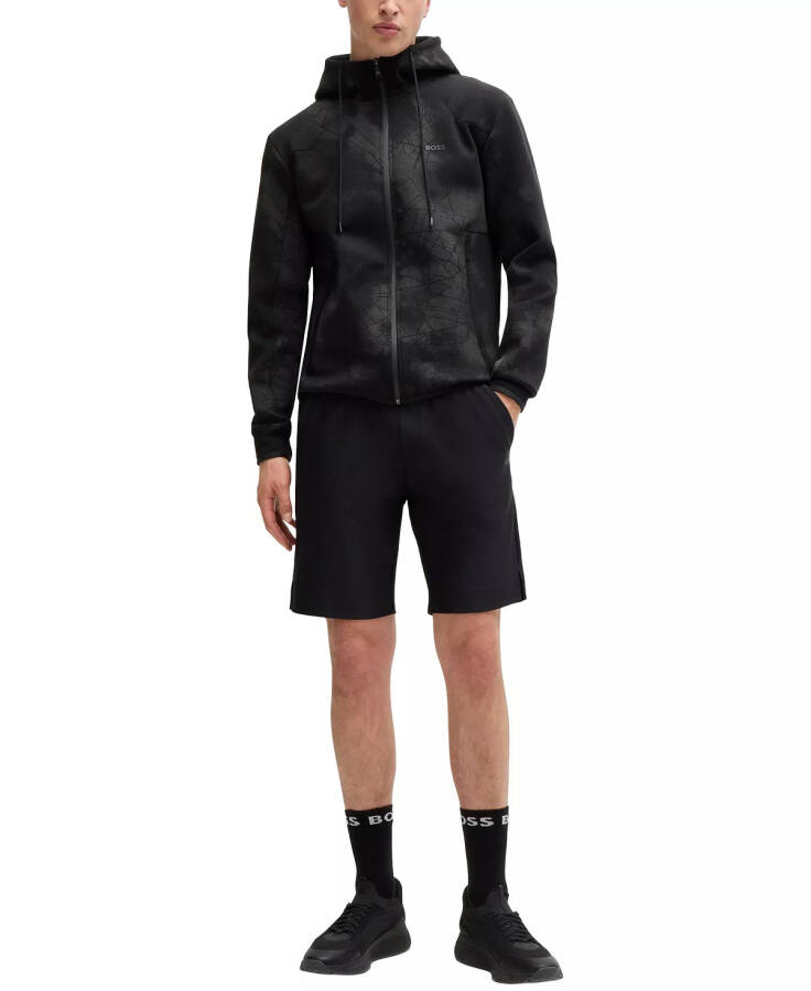 Men’s Reflective Artwork Zip-Up Hoodie Black - 3