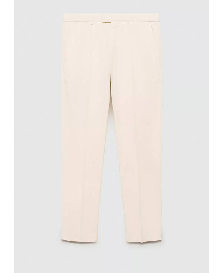 Men's Regular Cotton Pants Ecru - 2