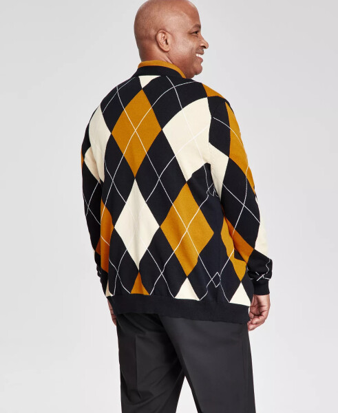 Men's Regular-Fit Argyle Cardigan, Created for Modazone Golden - 8