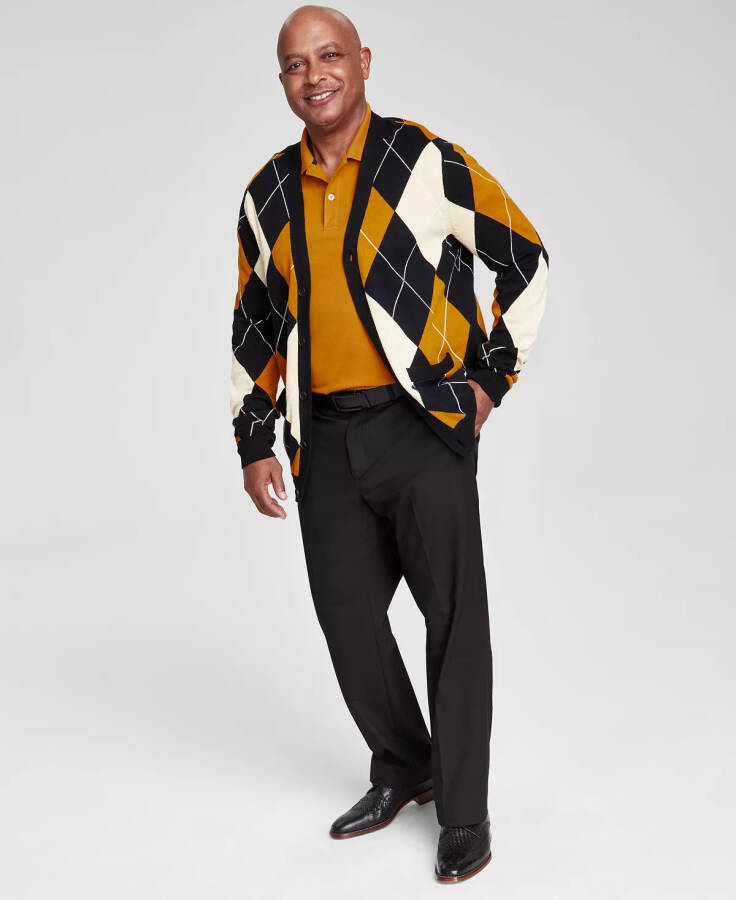 Men's Regular-Fit Argyle Cardigan, Created for Modazone Golden - 1