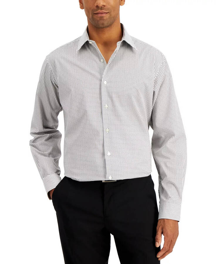 Men's Regular Fit Check Dress Shirt, Created for Modazone Black - 4