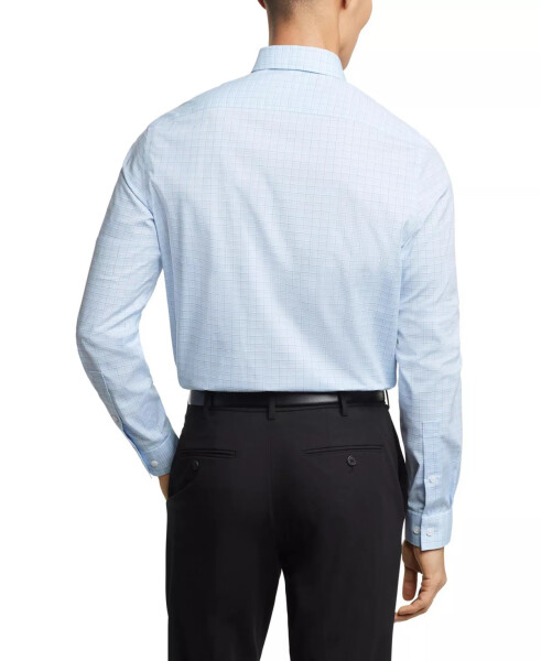 Men's Regular-Fit Comfort Stretch Check Dress Shirt Aqua Multi - 2