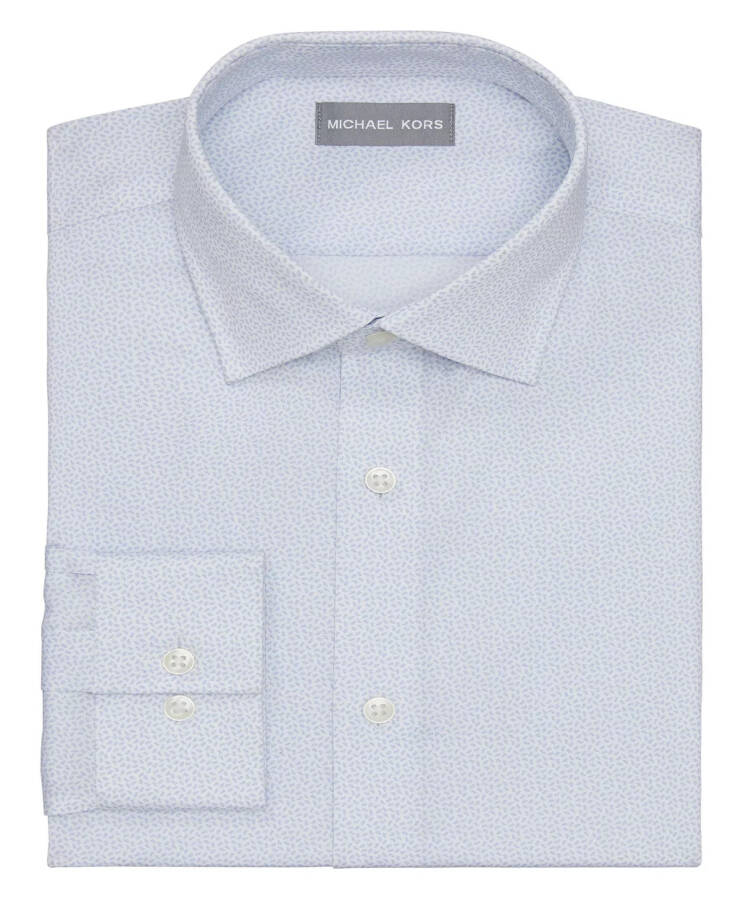 Men's Regular Fit Comfort Stretch Check Dress Shirt Classic Blue - 3