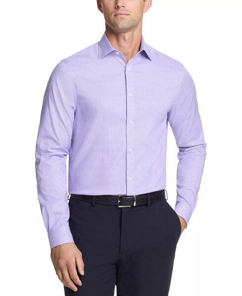 Men's Regular Fit Comfort Stretch Ultra Wrinkle-Resistant Solid Dress Shirt Purple - 1