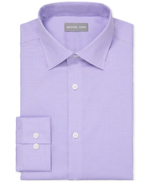 Men's Regular Fit Comfort Stretch Ultra Wrinkle-Resistant Solid Dress Shirt Purple - 3