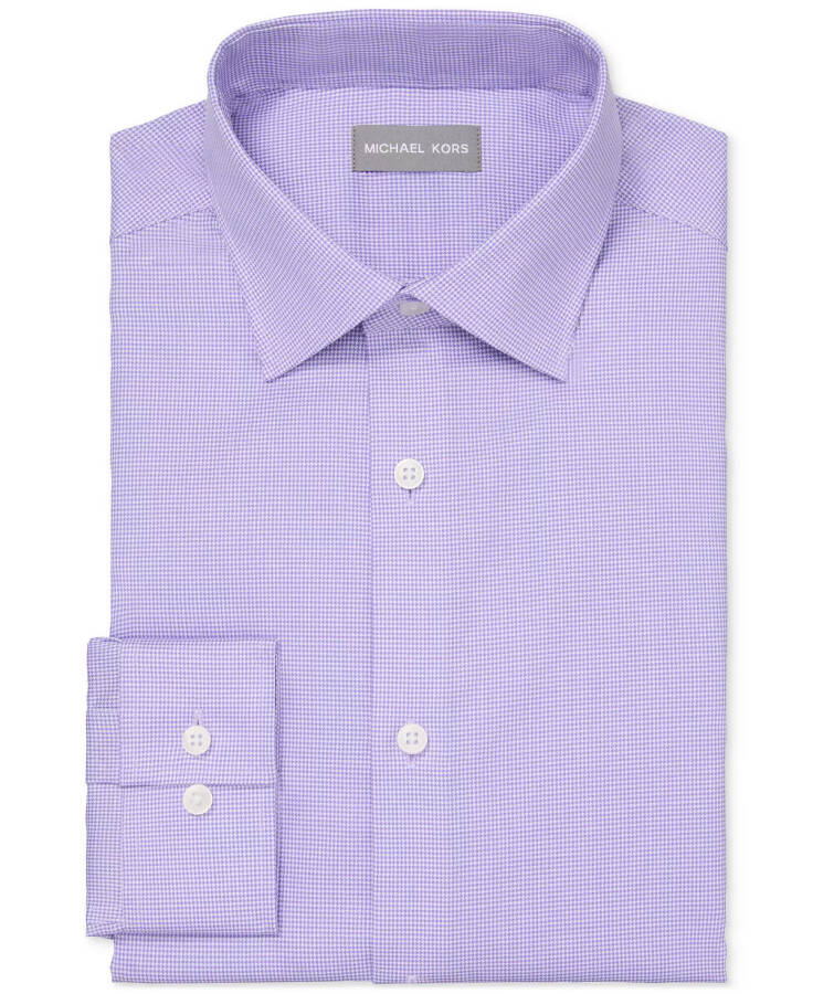 Men's Regular Fit Comfort Stretch Ultra Wrinkle-Resistant Solid Dress Shirt Purple - 3