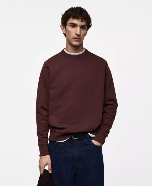 Men's Regular-Fit Cotton Sweatshirt Burgundy - 1