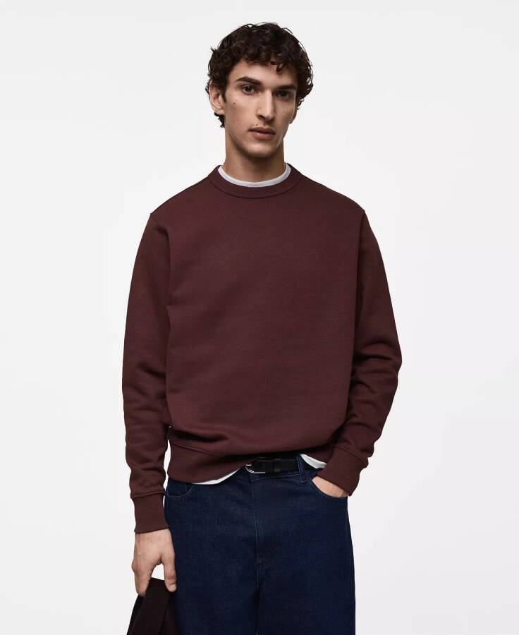 Men's Regular-Fit Cotton Sweatshirt Burgundy - 1