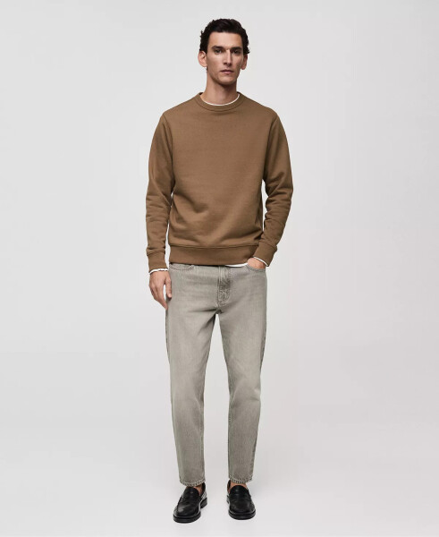 Men's Regular-Fit Cotton Sweatshirt Medium Brown - 4