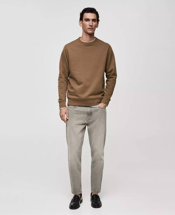 Men's Regular-Fit Cotton Sweatshirt Medium Brown - 4