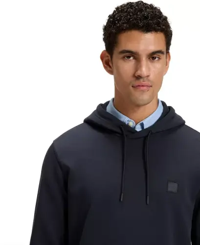 Men's Regular-Fit Cotton Terry Logo Patch Hoodie - 5