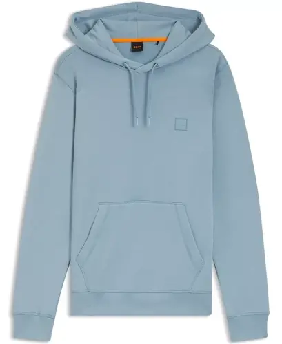 Men's Regular-Fit Cotton Terry Logo Patch Hoodie - Blue - 3