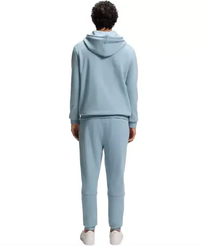 Men's Regular-Fit Cotton Terry Logo Patch Hoodie - Blue - HUGO BOSS (1)